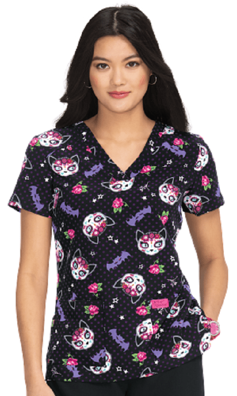 Bell Betsey Johnson (Frightful Kitties) Women’s Scrub Top