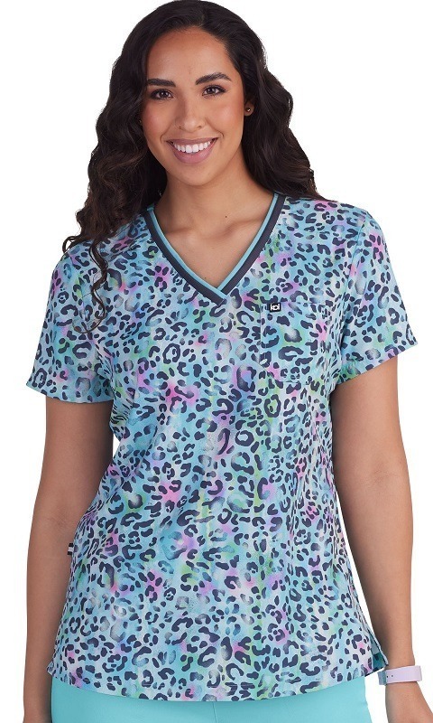 Coming On Strong koi Next Gen (Rainbow Leopard) Women’s Scrub Top