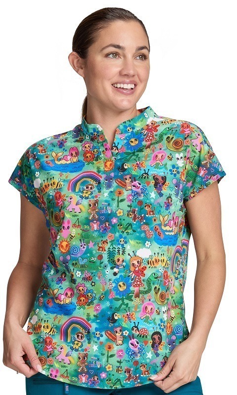Ari Artists' Series (Forest Creatures) Printed Women’s Scrub Top
