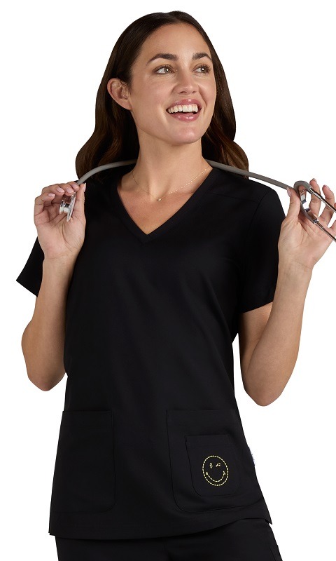 Blissful koi Smiley World Women’s Scrub Top