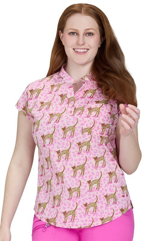 Ari koi Artists' Series (Cheetah in Heels) Women’s Scrub Top