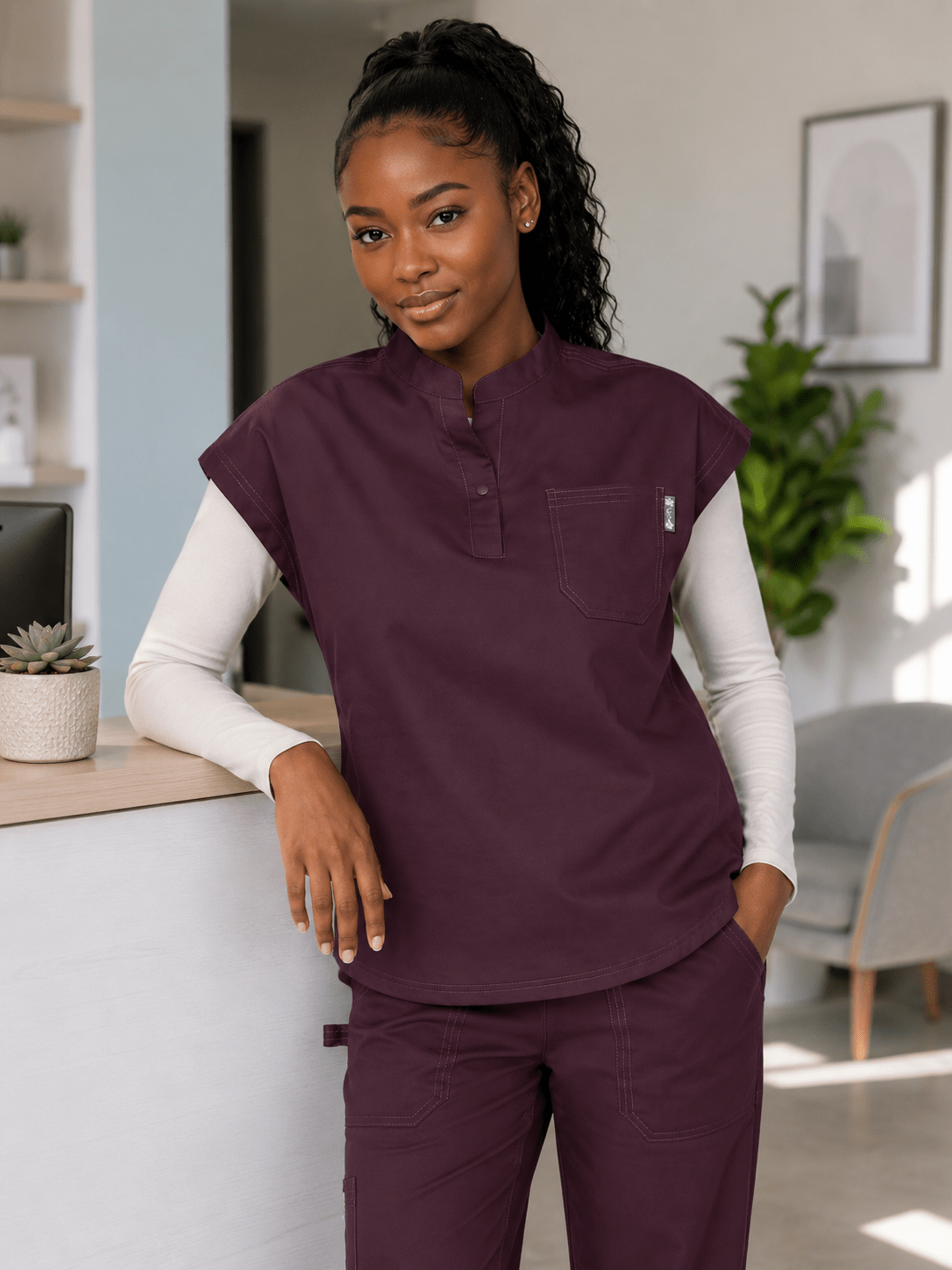 Seraphine koi Classics Women’s Scrub Top - Image 4